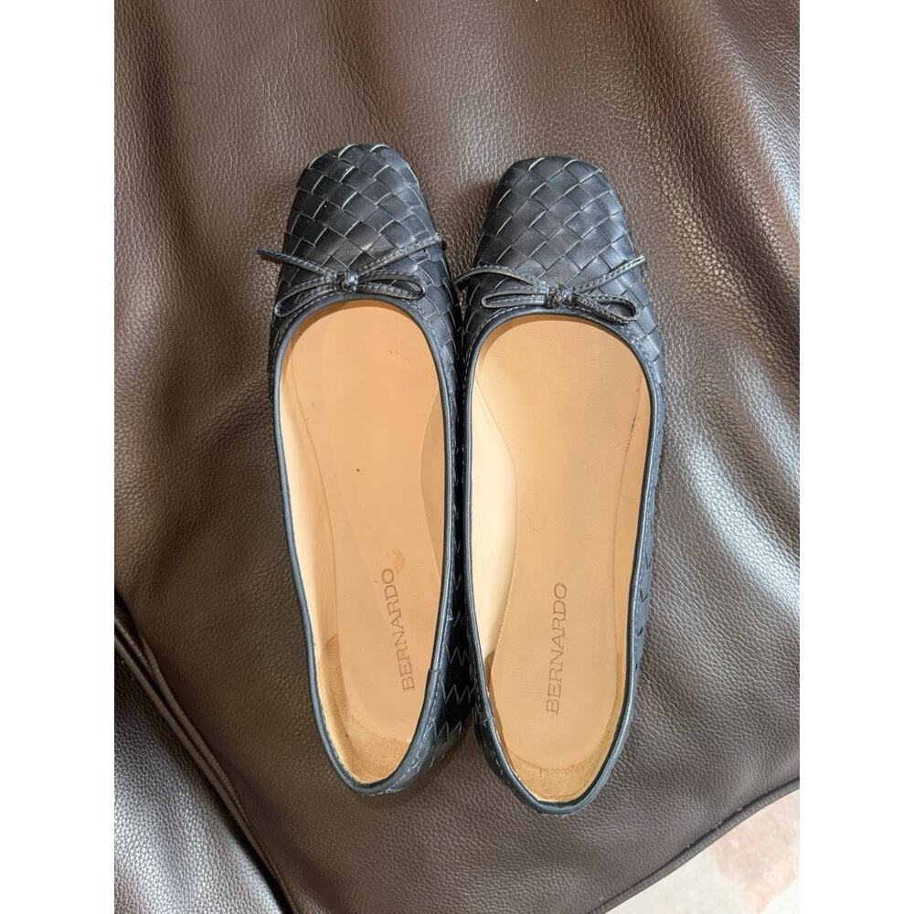 Bernardo Bottega Inspired 100% Leather Woven Flats Blueish Grey Barely Worn